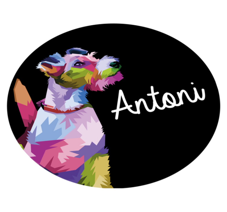 εξατομικευμένο χαλάκι φοξ τεριέ γεωμετρικών ζώων - TenStickers