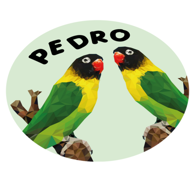 Βινυλιακό χαλί με όνομα προσαρμόσιμα lovebirds - TenStickers