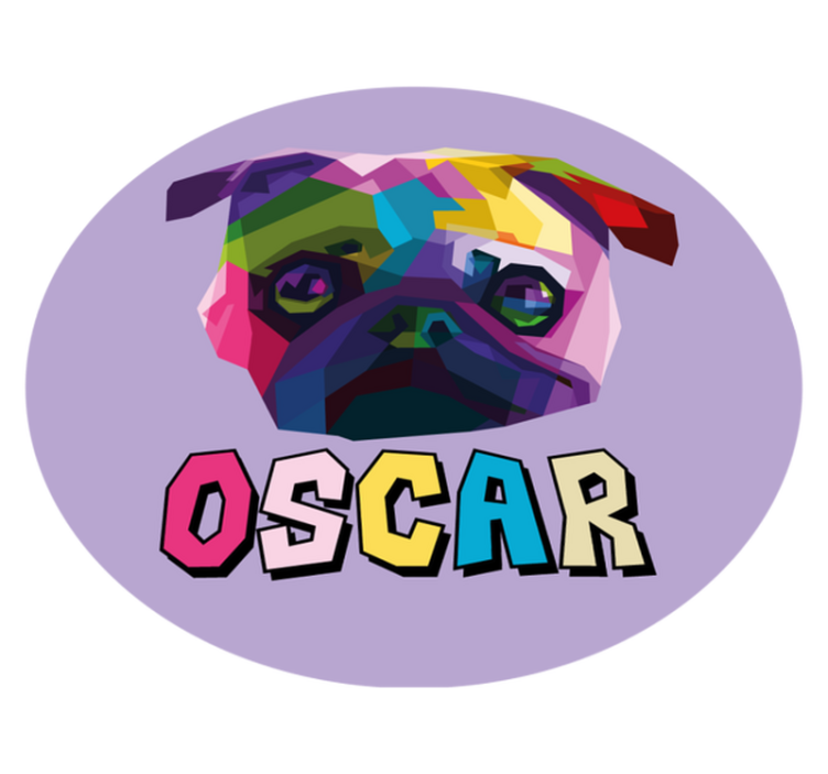 Βινυλιακό χαλί με όνομα γεωμετρική κυνικός εικονογράφηση - TenStickers