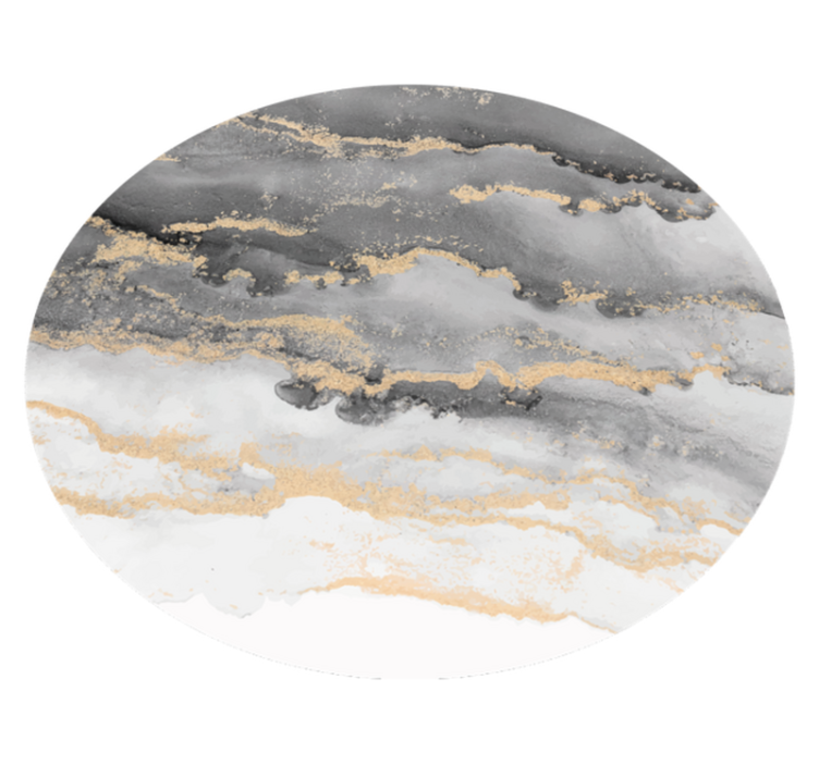 Μαρμάρινο χαλί βινυλίου γκρι με χρυσές λεπτομέρειες - TenStickers