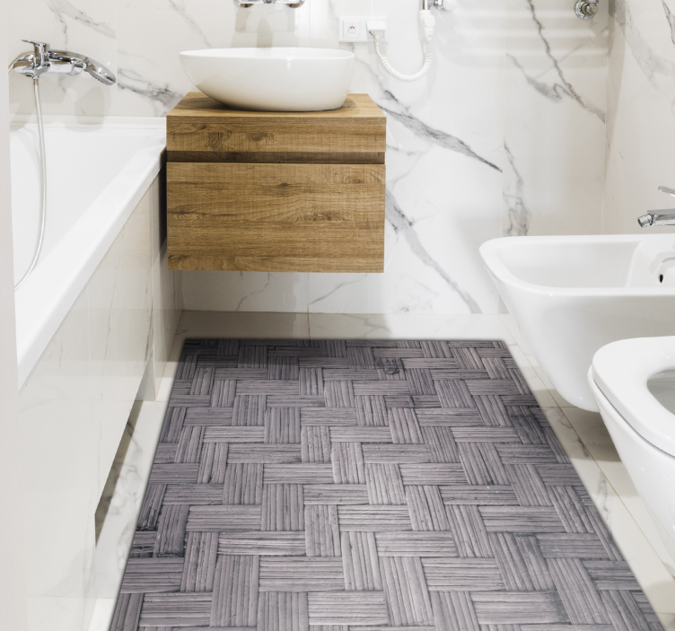 βινυλίου χαλί σκούρο μπαμπού υφή ξύλινο δάπεδο - TenStickers