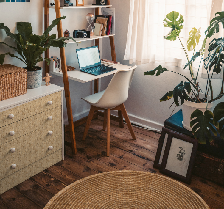 υφασμένο στρογγυλό βαμβάκι υφή σκανδιναβικό βινύλιο χαλί - TenStickers