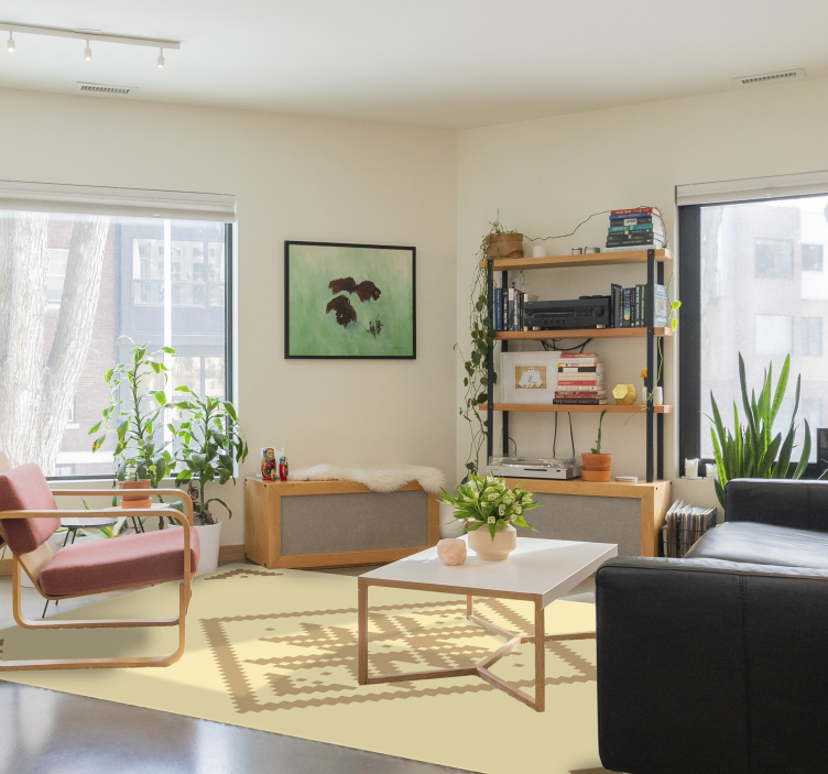 xαλί σαλονιού κομψή γεωμετρική αντίθεση - TenStickers