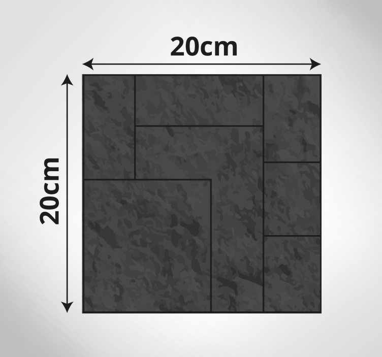 μαύρο μάρμαρο ακανόνιστα τετράγωνα χαλί πλακιδίων - TenStickers