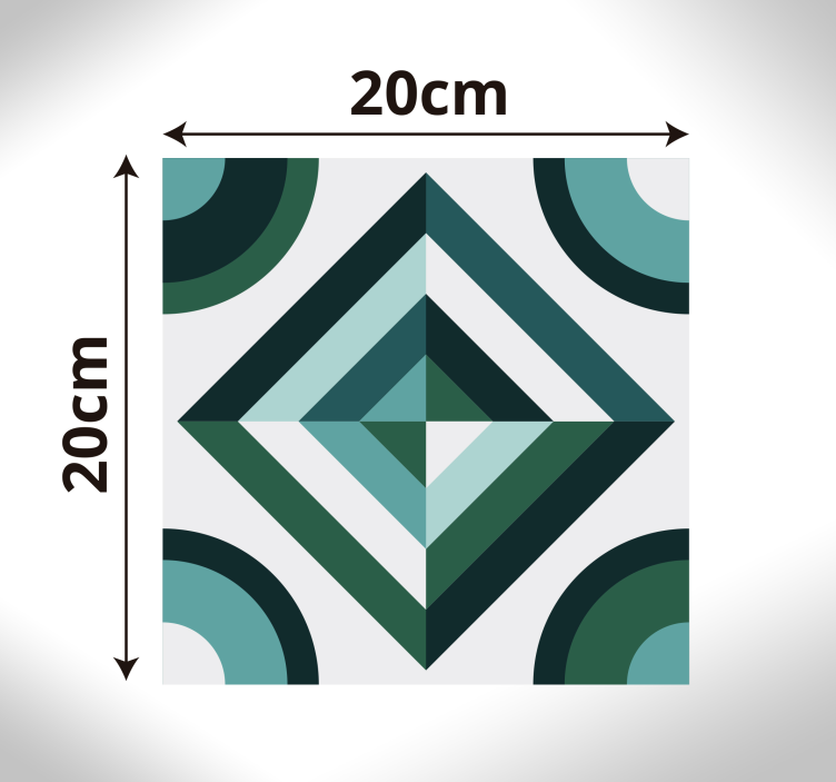 ρετρό σχήματα μωσαϊκό χαλί βινυλίου - TenStickers