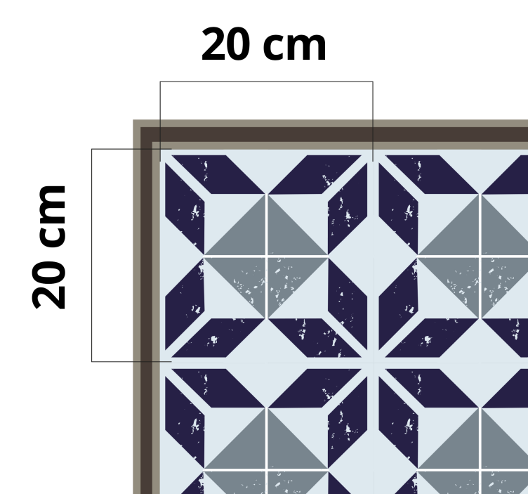 γαλάζιο αστέρι γεωμετρικά πλακάκια χαλί - TenStickers