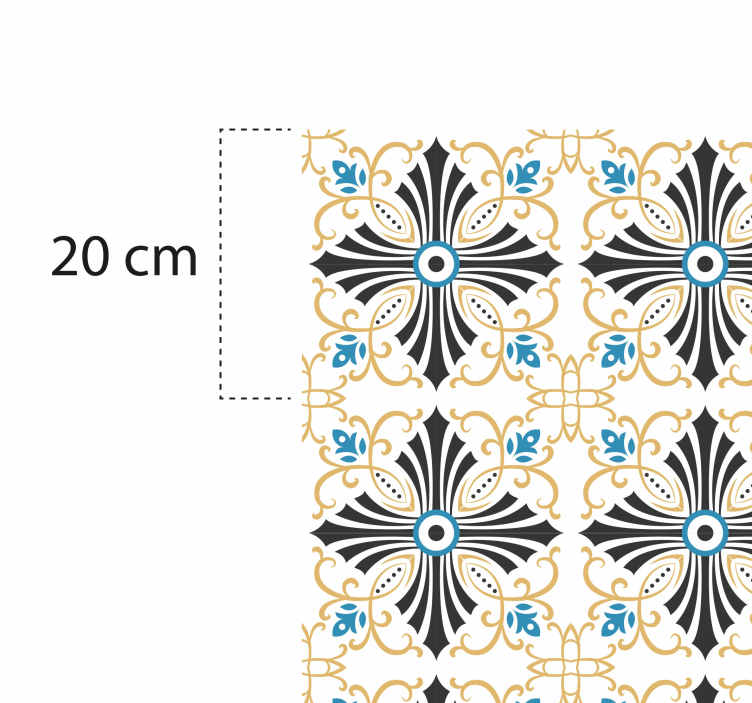 Vintage σταυρός σπειροειδής σχεδίαση vintage χαλί - TenStickers