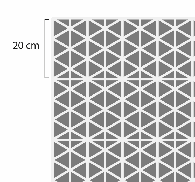 γκρι και λευκό τρίγωνο κουζινών γεωμετρικά χαλιά - TenStickers