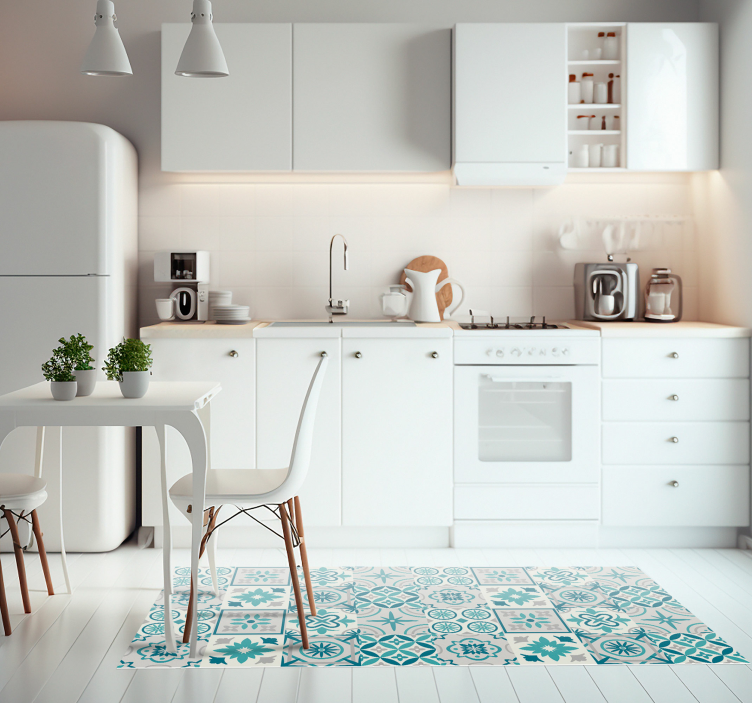 εκλεκτικό τιρκουάζ ματ κουζίνα βινυλίου - TenStickers