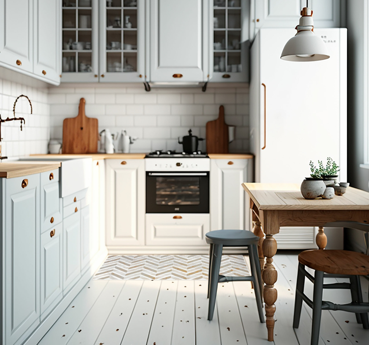 λευκό ματ μάρμαρο κουζίνα από πλακάκια από δάπεδο - TenStickers