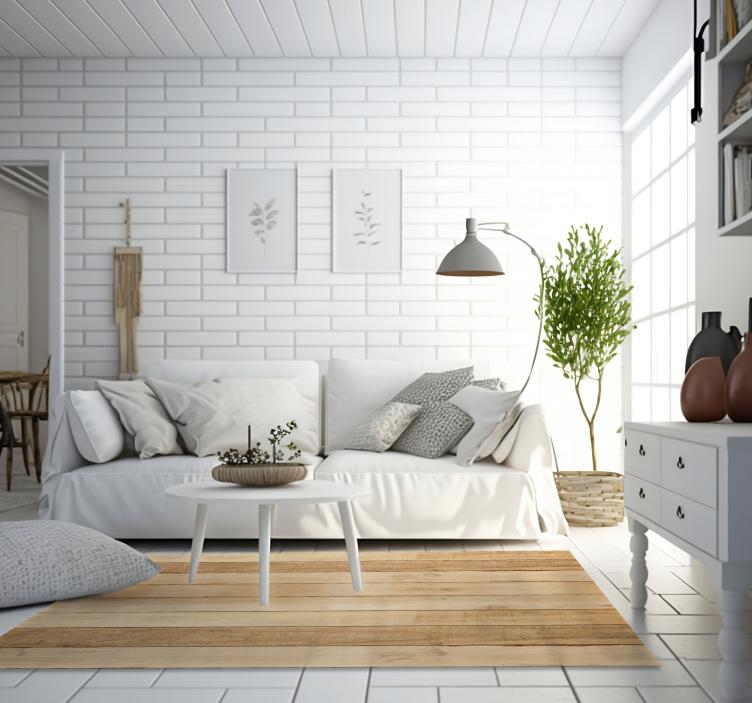 ανοιχτόχρωμες ξύλινες σανίδες ξύλινο εφέ βινυλίου χαλί - TenStickers