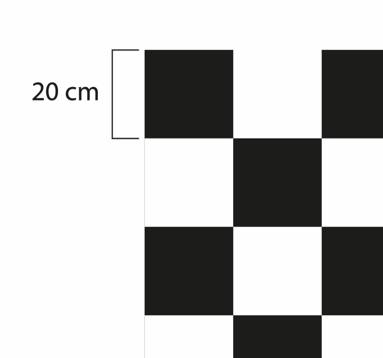 σκακιέρα μαύρο και άσπρο πλακάκι χαλί - TenStickers