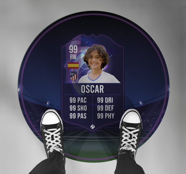 χαλί εφηβικής κρεβατοκάμαρας Κάρτα παίκτη ποδοσφαίρου - TenStickers