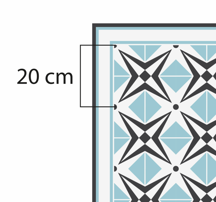 γαλάζιο και γκρι σταυρούς κεραμίδι χαλί - TenStickers