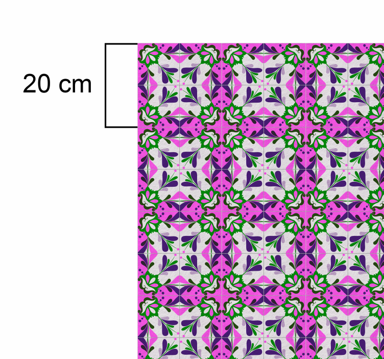Βινταζέ χαλί από βινύλιο Ροζ υδραυλικό πλακίδιο - TenStickers