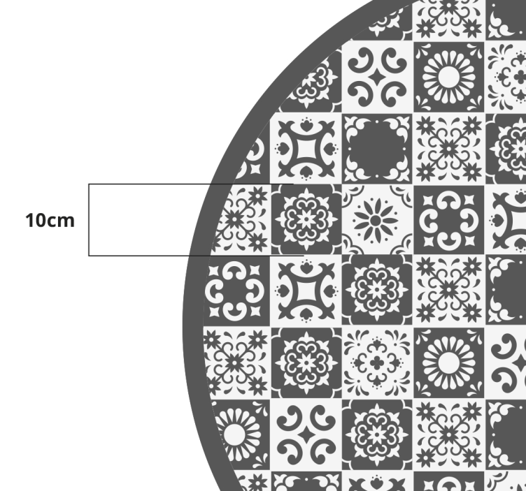 γκρι και λευκά πλακάκια χαλί υπνοδωματίου βινυλίου - TenStickers