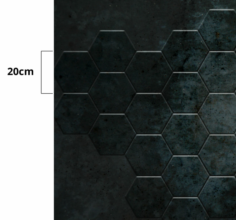 εξάγωνα από σκυρόδεμα υφή πέτρινο χαλί βινυλίου - TenStickers