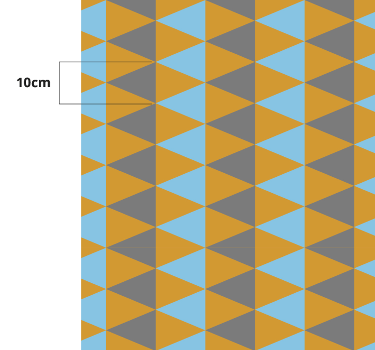 πορτοκαλί, μπλε και γκρι τρίγωνα γεωμετρικά χαλιά - TenStickers