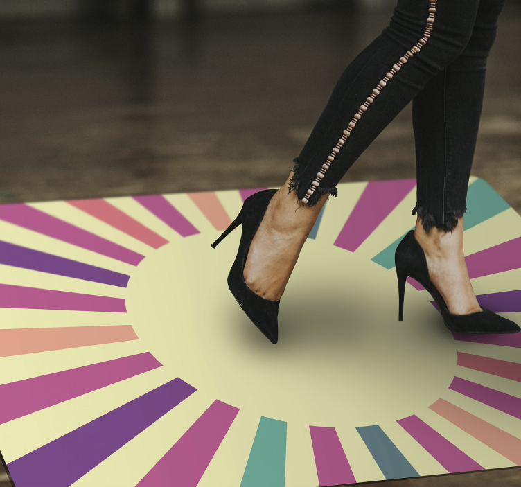 70's γεωμετρικό χαλί vintage βινυλίου - TenStickers