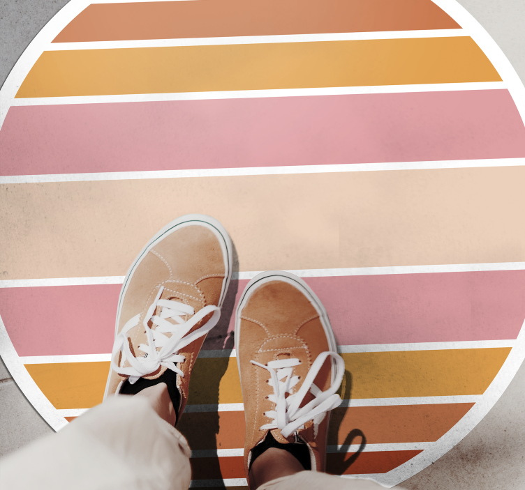 Γεωμετρικά χαλιά από βινύλιο με κύκλο της δεκαετίας του '70 - TenStickers