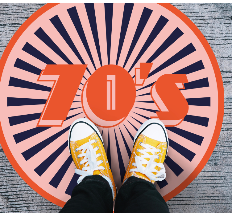 Κείμενο του 70 σε vintage κουβέρτα στροβιλισμού - TenStickers