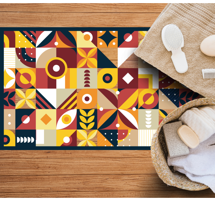 αφηρημένο πολύχρωμο μωσαϊκό πλακάκι χαλί - TenStickers