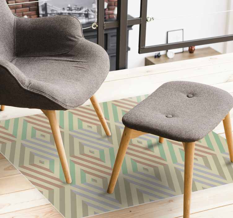 αφηρημένα σχήματα γεωμετρικά χαλί βινυλίου - TenStickers