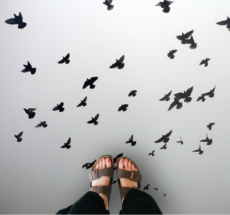 αισθητική εικόνα της κρεβατοκάμαρας πουλιών χαλί - TenStickers