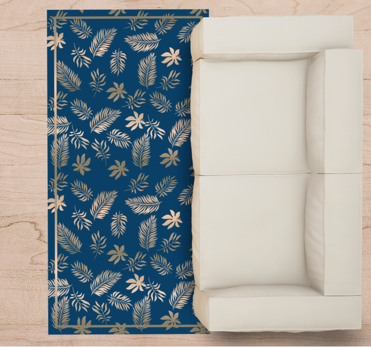 λουλουδάτο χαλί με μπλε σχέδιο αφρικανικού στυλ - TenStickers