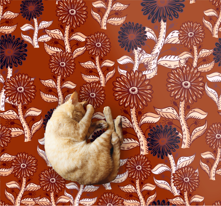 λουλουδάτο χαλί σχεδίου ηλίανθου αφρικανικού στιλ - TenStickers