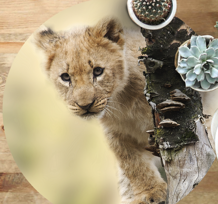 ζώο χαριτωμένο μικρό χαλί βινυλίου λιονταριού - TenStickers