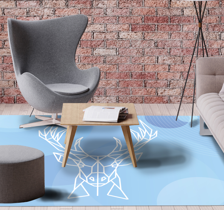 xαλί με εκτύπωση ζώου γεωμετρικό κεφάλι ελαφιού - TenStickers