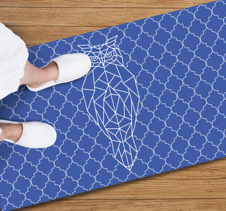 xαλί με εκτύπωση ζώου γεωμετρικό μοτίβο κουκουβάγιας - TenStickers