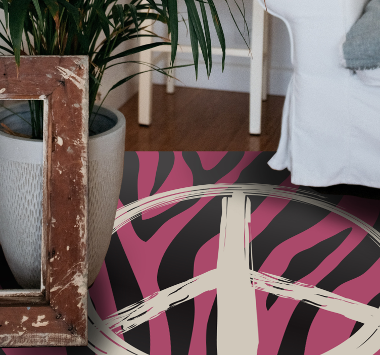 xαλί με εκτύπωση ζώου μοτίβο σήματος ειρήνης - TenStickers