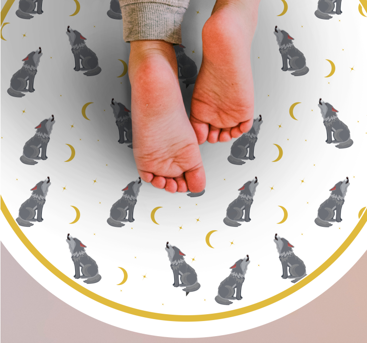 xαλί με εκτύπωση ζώου μοτίβο φεγγαριού λύκου - TenStickers