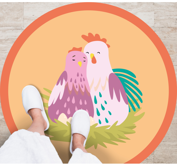 κυκλικό χαλί γοητευτικοί φτερωτοί φίλοι - TenStickers