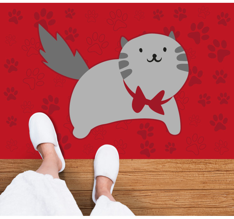 xαλί με εκτύπωση ζώου χαρούμενη εικόνα γάτας - TenStickers