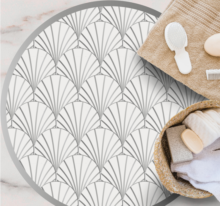 Art deco λευκά κοχύλια μοτίβο κεραμιδιών - TenStickers