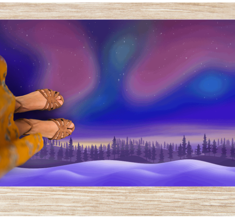 Aurora borealis με χιόνι μοντέρνο χαλί - TenStickers