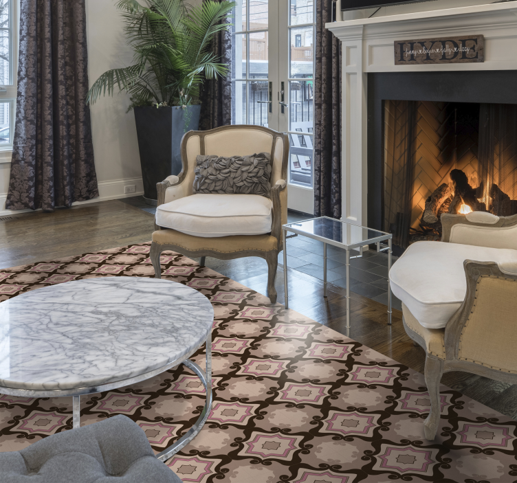 θαυμάσια μπαρόκ πλακάκια vintage βινύλιο χαλί - TenStickers