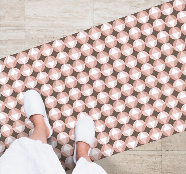 χαλακι μπανιου ροζ γεωμετρικό μοτίβο - TenStickers