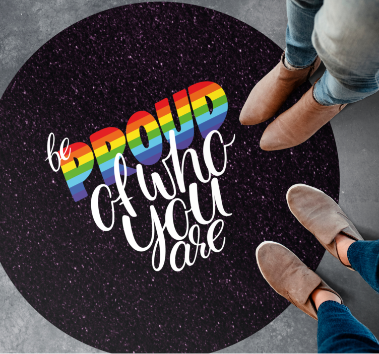 να είσαι περήφανος για το ποιος είσαι χαλί σαλονιού - TenStickers