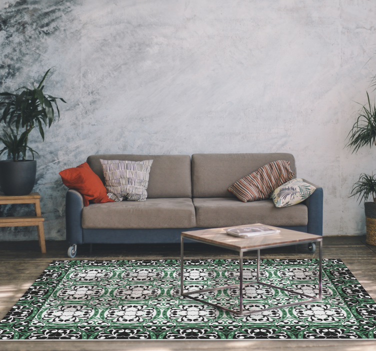 όμορφο μωσαϊκό χαλί σαλόνι βινυλίου - TenStickers