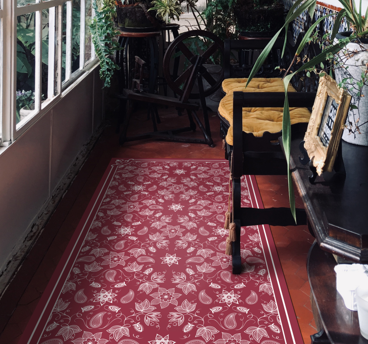 όμορφα λουλούδια paisley χαλί σαλόνι βινυλίου - TenStickers