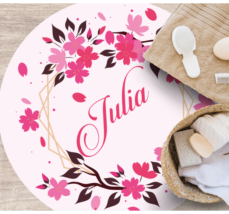 χαλί κρεβατοκάμαρας βοτανικό στέμμα με όνομα - TenStickers