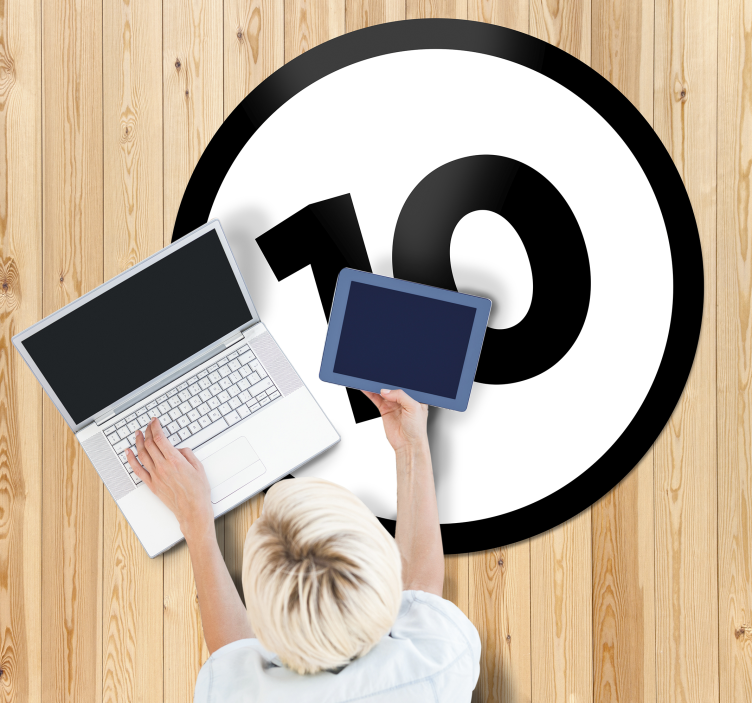 χαλί κρεβατοκάμαρας προσαρμόσιμος κυκλικός αριθμός - TenStickers