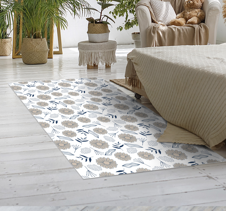 υπέροχη κουβέρτα από μπεζ μαργαρίτα βινυλίου - TenStickers