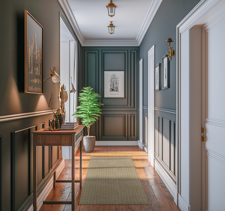 μπεζ μονόχρωμο ύφασμα μοντέρνο χαλί διαδρόμου - TenStickers