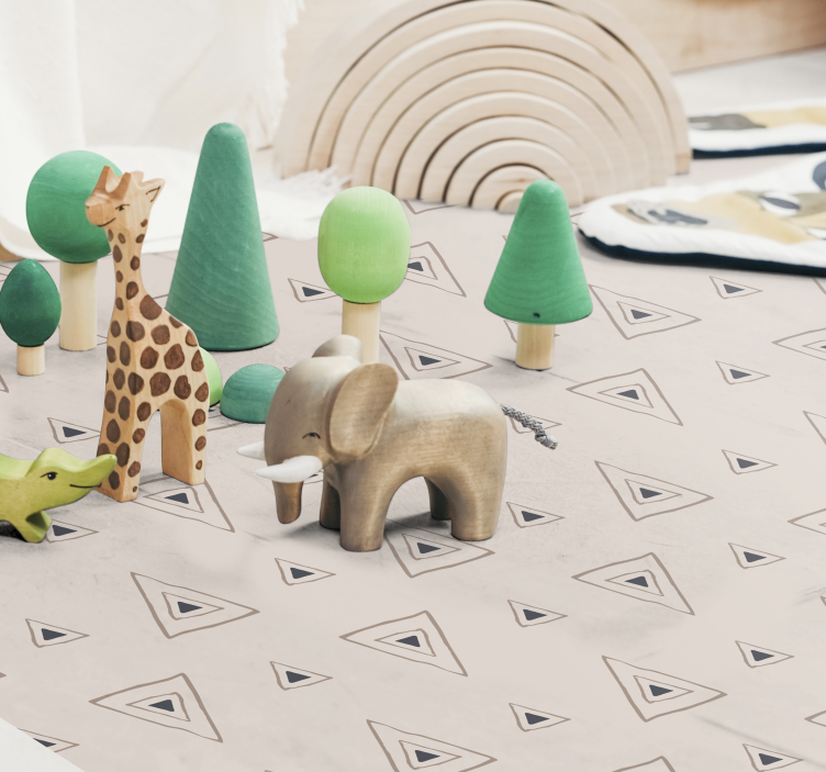 μπεζ σκανδιναβικά τρίγωνα γεωμετρικά χαλιά - TenStickers