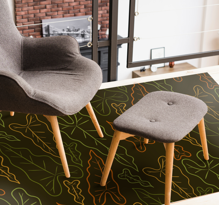 μεγάλο χαλί με τροπικά φύλλα - TenStickers